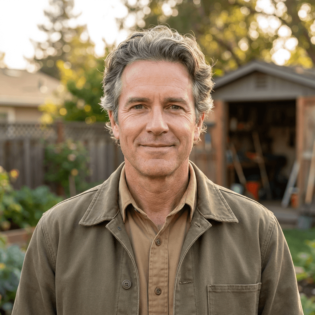 Jared Tuttle standing in front of a barn