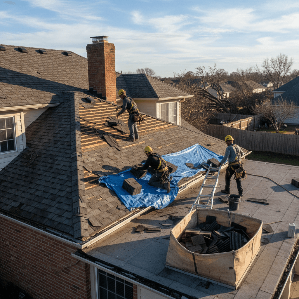 Repairing storm damaged shingles