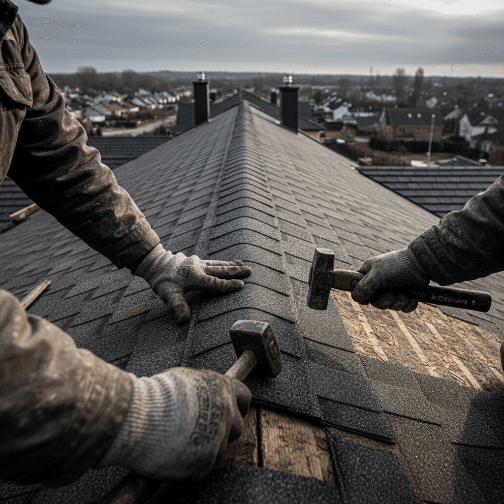 Roof tear-off before a replacement